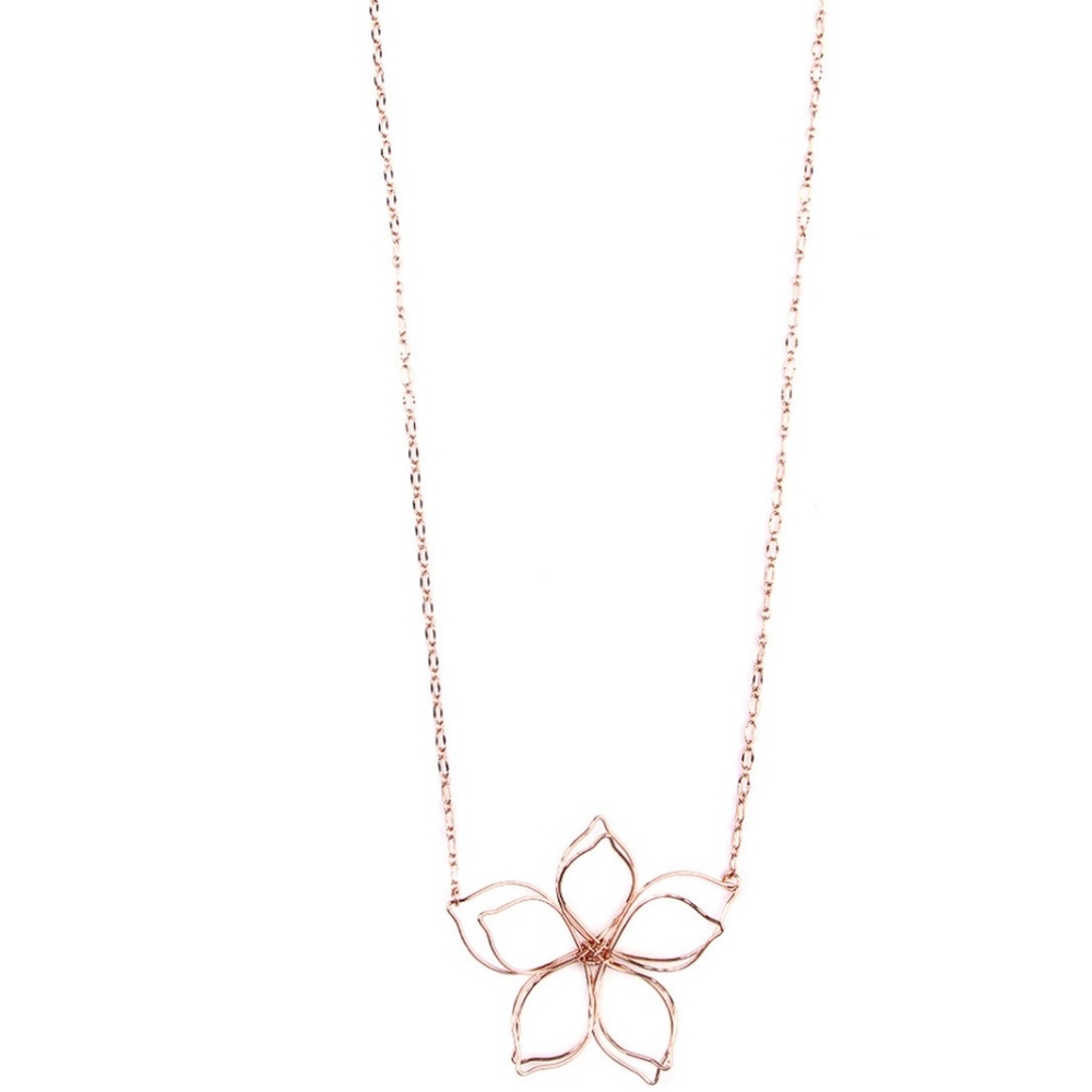 Rose Gold Wired Flower Necklace